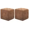 vidaXL 2 pcs Tables de chevet Marron 30x30x30 cm Similicuir daim