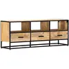 vidaXL Meuble TV 120x30x45 cm Bois solide de manguier