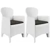 vidaXL Chaise de jardin 2 pcs et coussin Blanc Plastique Aspect rotin
