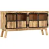vidaXL Buffet Marron et noir 160x30x80 cm Bois de manguier solide brut