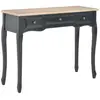 vidaXL Table de console et coiffeuse avec 3 tiroirs Noir