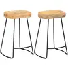 vidaXL Tabourets de bar Gavin lot de 2 bois de manguier massif