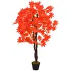 vidaXL Plante artificielle d'érable avec pot Rouge 120 cm