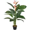 vidaXL Plante artificielle Strelitzia avec pot Rouge 100 cm