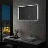 vidaXL Miroir à LED et capteur tactile et affichage d'heure 100x60 cm