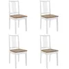 vidaXL Chaises à manger avec coussins lot de 4 blanc bois solide