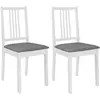 vidaXL Chaises à manger avec coussins lot de 2 blanc bois solide