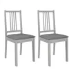 vidaXL Chaises à manger avec coussins lot de 2 gris bois solide