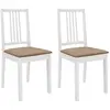 vidaXL Chaises à manger avec coussins lot de 2 blanc bois solide