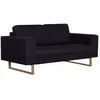 vidaXL Canapé à 2 places Tissu Noir