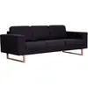 vidaXL Canapé à 3 places Tissu Noir