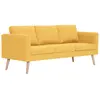 vidaXL Canapé à 3 places Tissu Jaune