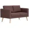 vidaXL Canapé à 2 places Tissu Marron