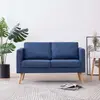 vidaXL Canapé à 2 places Tissu Bleu