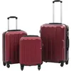 vidaXL Valise rigide 3 pcs Rouge bordeaux ABS