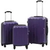 vidaXL Valise rigide 3 pcs Violet ABS