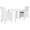 vidaXL Ensemble de bistro 3 pcs Plastique Blanc Aspect de rotin