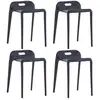 vidaXL Tabourets empilables lot de 4 noir plastique