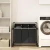 vidaXL Trieuse à linge avec 3 sacs Noir Acier