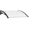 vidaXL Auvent de porte Noir et transparent 120x80 cm PC