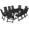 vidaXL Ensemble de salle à manger de jardin 11pcs Plastique Anthracite