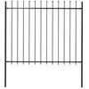 vidaXL Clôture de jardin avec dessus en lance Acier 1,7 x 1,5 m Noir
