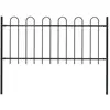 vidaXL Clôture de jardin avec dessus en cerceau Acier 1,7 x 0,8 m Noir