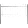 vidaXL Clôture de jardin avec dessus en lance Acier 1,7 x 0,8 m Noir