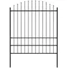 vidaXL Clôture de jardin avec dessus en lance Acier 1,7 m Noir