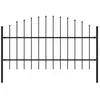 vidaXL Clôture de jardin à dessus en lance Acier (0,75-1)x1,7 m Noir