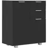 vidaXL Buffet Noir brillant 71x35x80 cm Bois d'ingénierie
