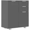 vidaXL Buffet Gris brillant 71x35x80 cm Bois d'ingénierie