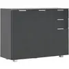 vidaXL Buffet Noir brillant 107x35x80,5 cm