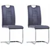 vidaXL Chaises à manger cantilever lot de 2 gris similicuir daim