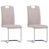 vidaXL Chaises à manger cantilever lot de 2 cappuccino similicuir