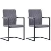 vidaXL Chaises à manger cantilever lot de 2 gris foncé similicuir