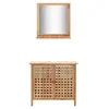 vidaXL Armoire pour lavabo avec miroir Bois de noyer massif