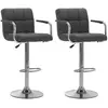 vidaXL Chaises de bar lot de 2 gris foncé tissu
