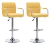 vidaXL Vidaxl Chaises De Bar Lot De 2 Jaune Tissu