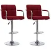 vidaXL Chaises de bar lot de 2 bordeaux tissu