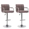 vidaXL Chaises de bar lot de 2 taupe tissu