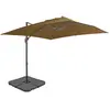 vidaXL Parasol avec base portable Taupe