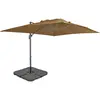 vidaXL Parasol avec base portable Taupe