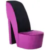vidaXL Chaise en forme de chaussure à talon haut Violet Velours