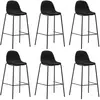 vidaXL Chaises de bar lot de 6 noir tissu