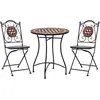 vidaXL Mobilier de bistro 3 pcs mosaïque Carreau céramique Terre cuite