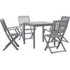 vidaXL Mobilier à dîner de jardin 5 pcs Bois d'acacia massif Gris