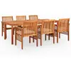 vidaXL Ensemble à manger d'extérieur 7 pcs et coussins Acacia solide