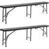 vidaXL Bancs de jardin pliables lot de 2 180 cm PEHD Noir