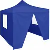 vidaXL Tente de réception pliable avec 4 parois 2x2 m Acier Bleu
